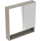 Geberit Selnova Square Mirror Cabinet Two Door 588mm Light Hickory 501 267 00 1 501.267.00.1