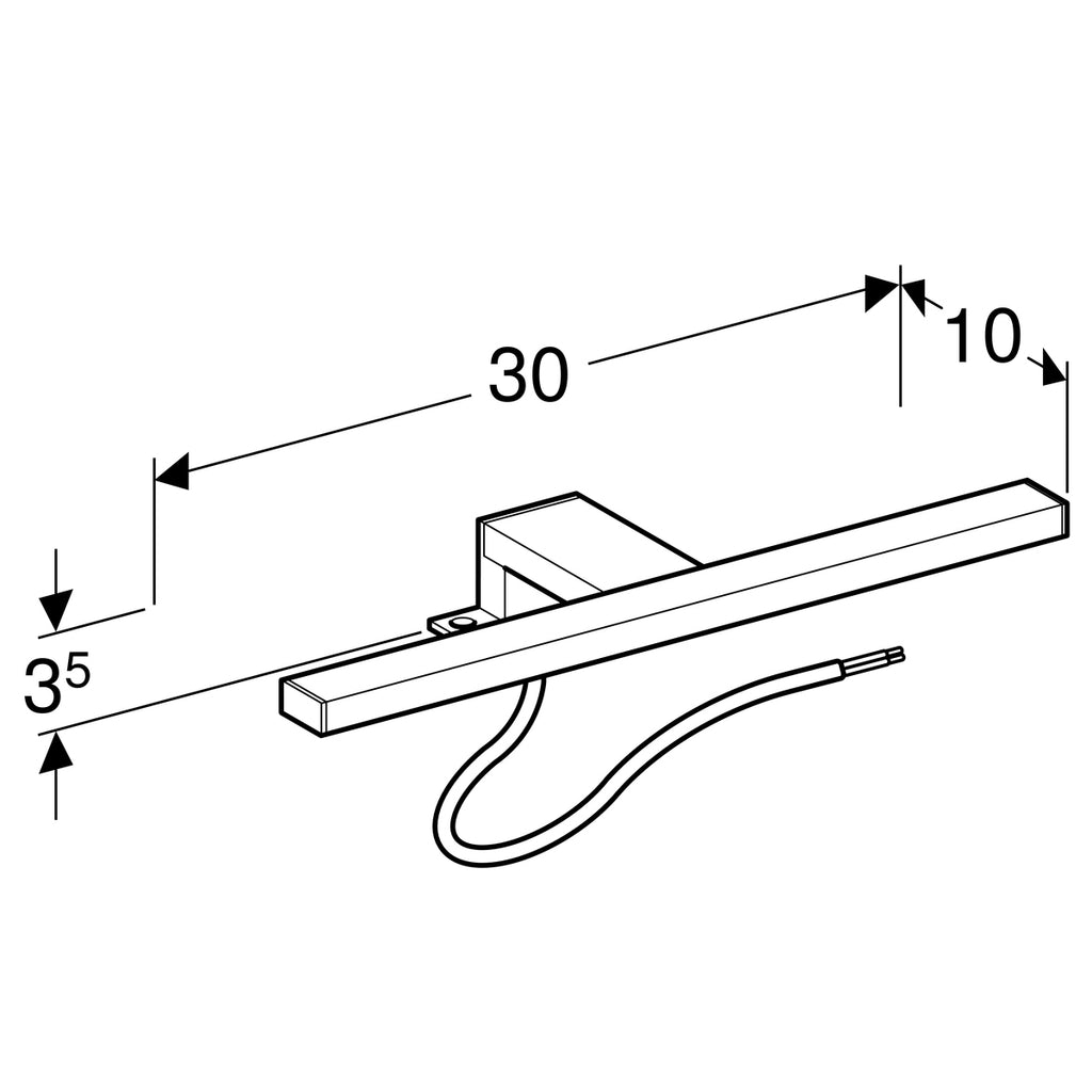 Geberit Selnova Square Lamp for Mirror Cabinet 501 280 00 1 501.280.00.1