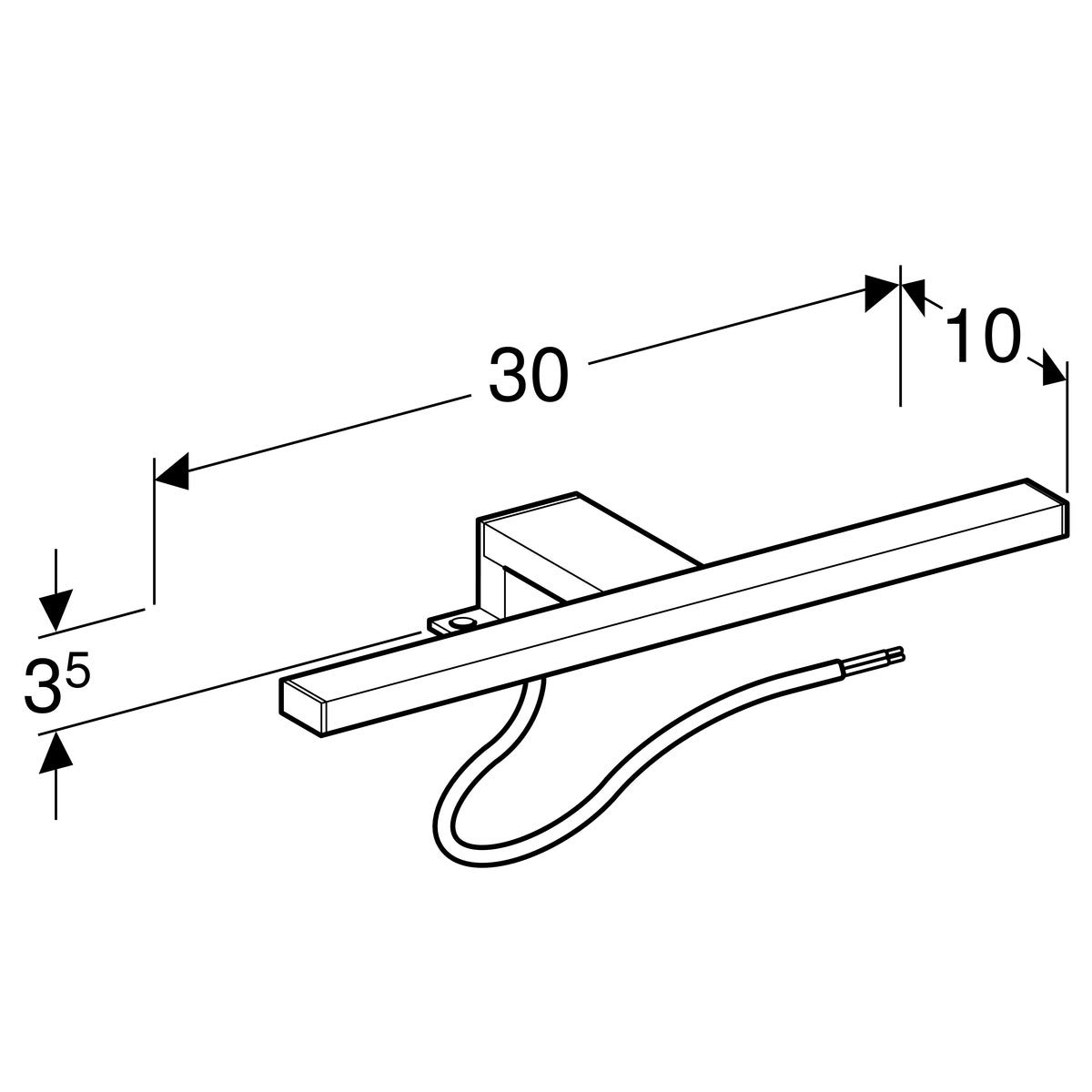 Geberit Selnova Square Lamp for Mirror Cabinet 501 280 00 1 501.280.00.1