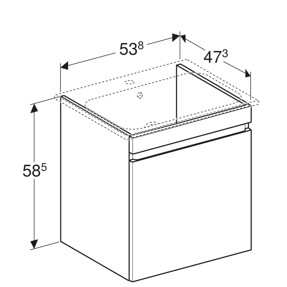 Geberit Renova Plan Basin and Vanity Unit 501 914 01 1 501.914.01.1