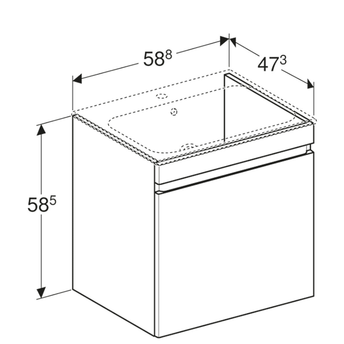 Geberit Renova Plan Vanity Unit for Washbasin 600mm 501 915 JK 1 501.915.JK.1