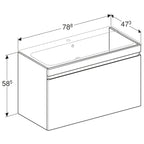 Geberit Renova Plan Basin & Vanity Unit 800mmW Unit Lava 501 916 JK 1 501.916.JK.1