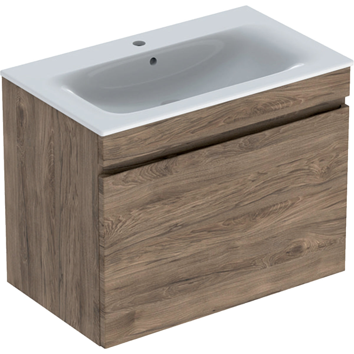 Geberit Renova Plan Basin & Vanity Unit 800mmW Hickory 501 916 JR 1 501.916.JR.1