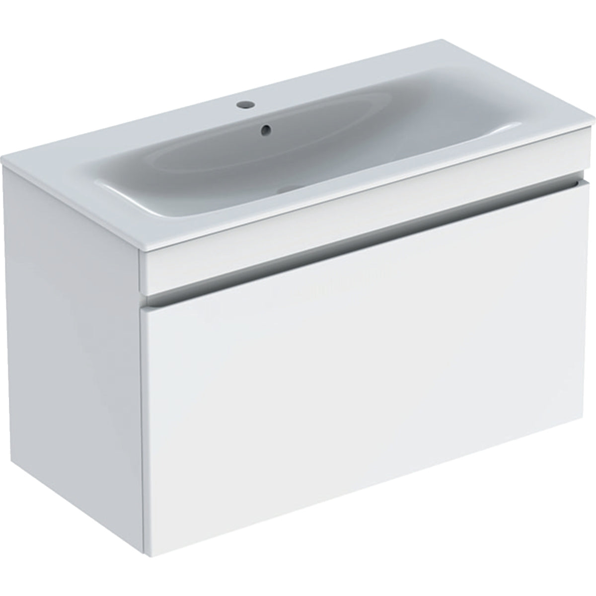 Geberit Renova Plan Basin & Vanity Unit 1000mmW White High Gloss 501 917 01 1 501.917.01.1