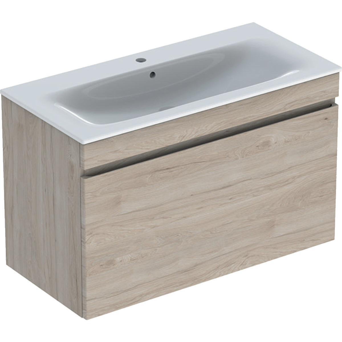 Geberit Renova Plan Basin & Vanity Unit 1000mmW Light Hickory 501 917 00 1 501.917.00.1