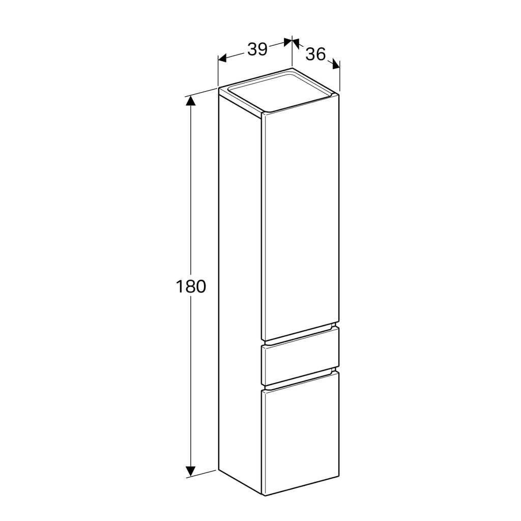 Geberit Renova Plan Tall Cabinet 1800mmH Lava 501 923 JK 1 501.923.JK.1