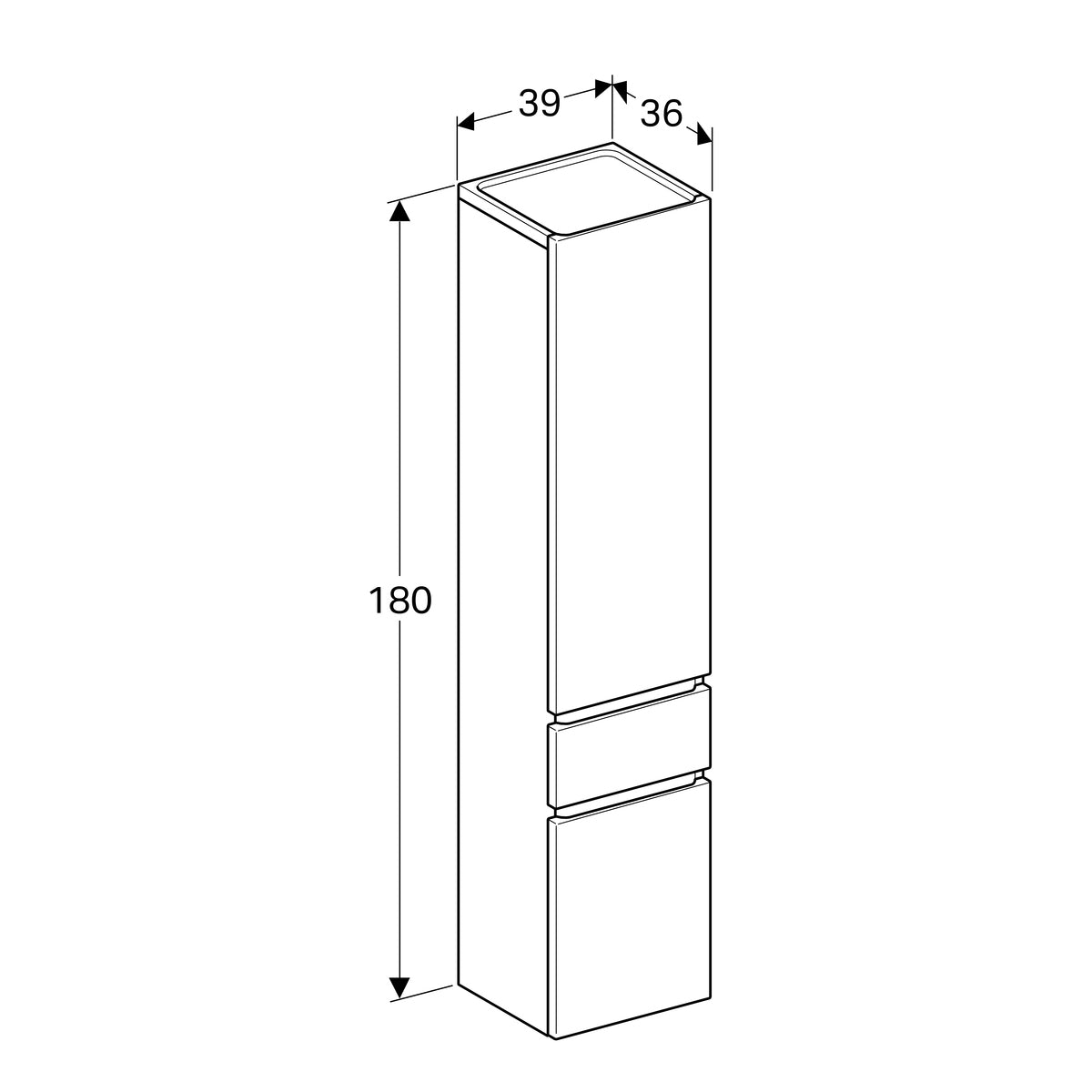 Geberit Renova Plan Tall Cabinet 1800mmH Lava 501 923 JK 1 501.923.JK.1