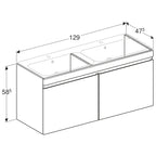 Geberit Renova Plan Basin & Vanity Unit 1300mmW Lava 501 918 JK 1 501.918.JK.1