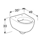 Geberit Selnova Compact wall-hung WC, Premium, washdown, small projection, shrouded, Rimfree 500 377 01 7 500.377.01.7