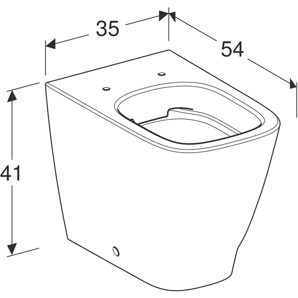 Geberit Smyle Square floor-standing WC, washdown, back-to-wall, shrouded, Rimfree: T=54cm, white 500 840 00 1 500.840.00.1