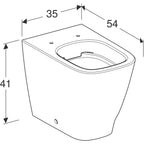 Geberit Smyle Square floor-standing WC, washdown, back-to-wall, shrouded, Rimfree: T=54cm, white 500 840 00 1 500.840.00.1