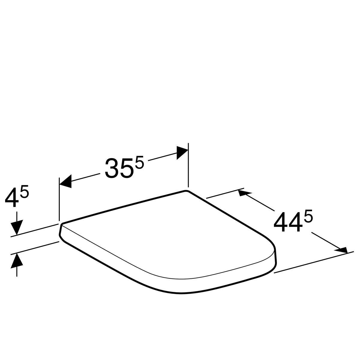 Geberit Selnova Square Seat and Cover Top Fix Stainless Steel Hinge for Shrouded Pan 501 555 01 1 501.555.01.1