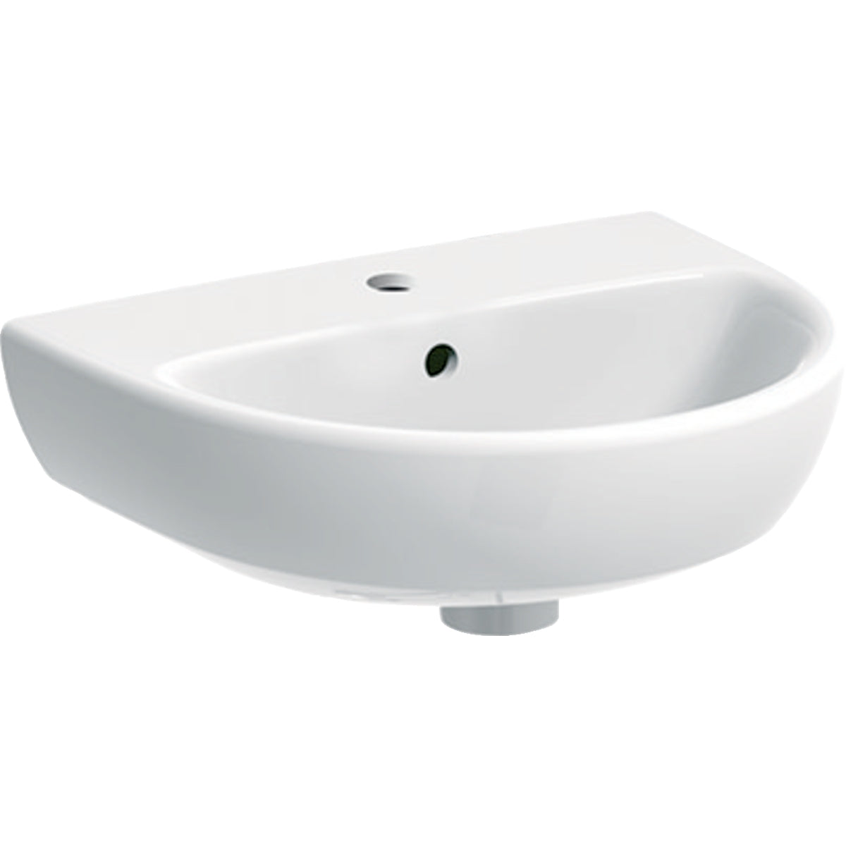 Geberit Selnova handrinse basin: 45x17x37cm, white, Tap hole=centred, Overflow=visible 501 408 00 6 501.408.00.6