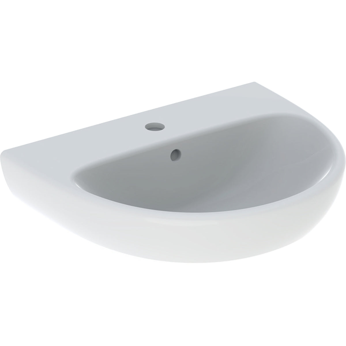Geberit Selnova washbasin: 55x44cm, Tap hole=centred, Overflow=visible, white 501 060 00 6 501.060.00.6