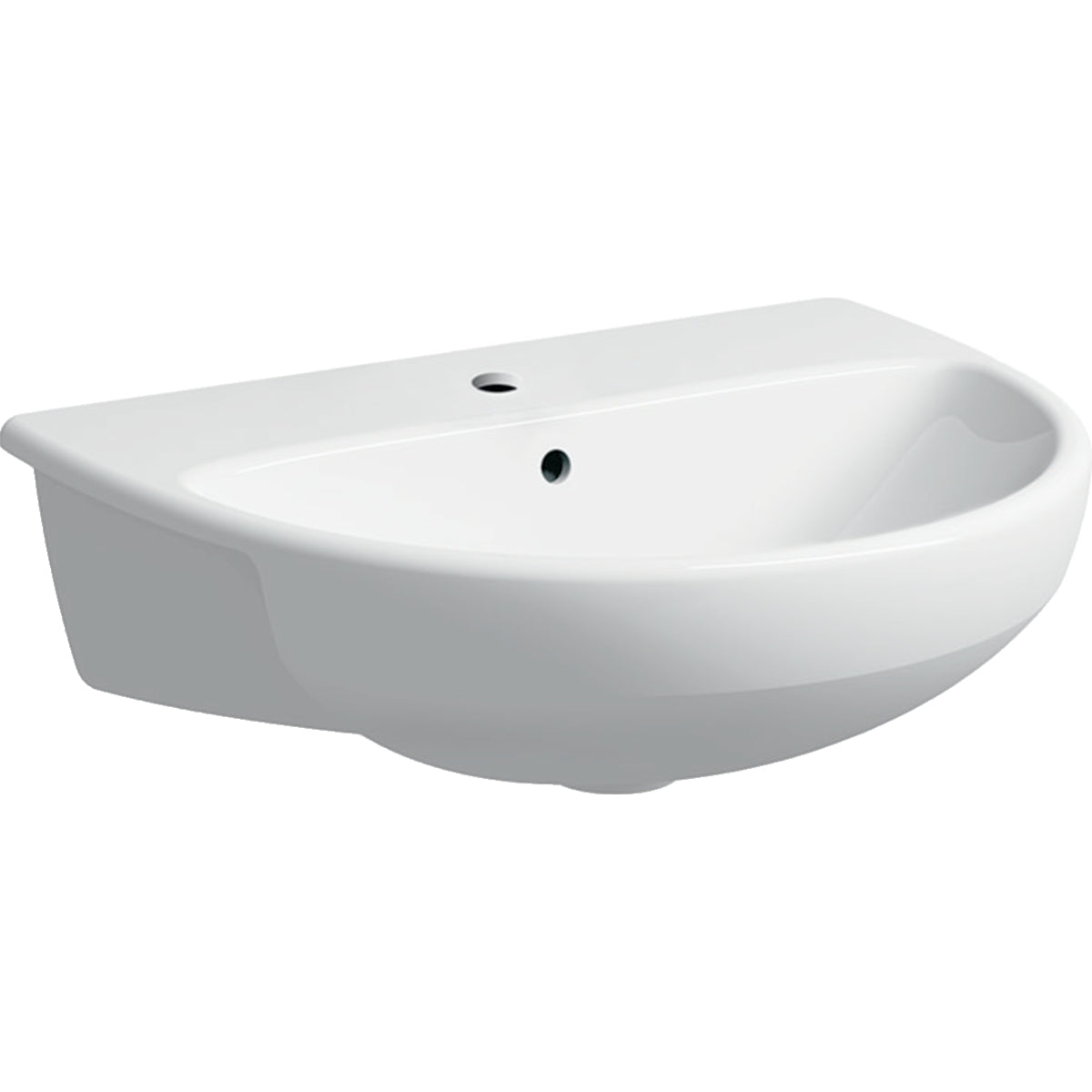 Geberit Selnova semirecessed washbasin: B=55cm, white 501 404 00 6 501.404.00.6