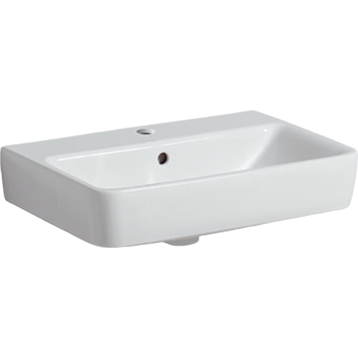 Geberit Selnova Compact washbasin: 55x37cm, Tap hole=centred, Overflow=visible, white 501 509 00 6 501.509.00.6
