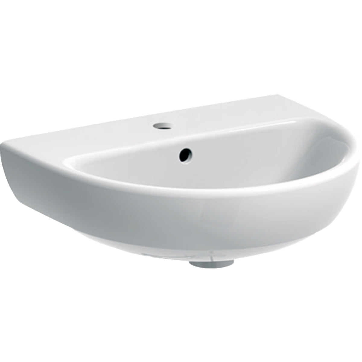 Geberit Selnova handrinse basin: 50x18x41cm, white, Tap hole=centred, Overflow=visible 501 048 00 6 501.048.00.6