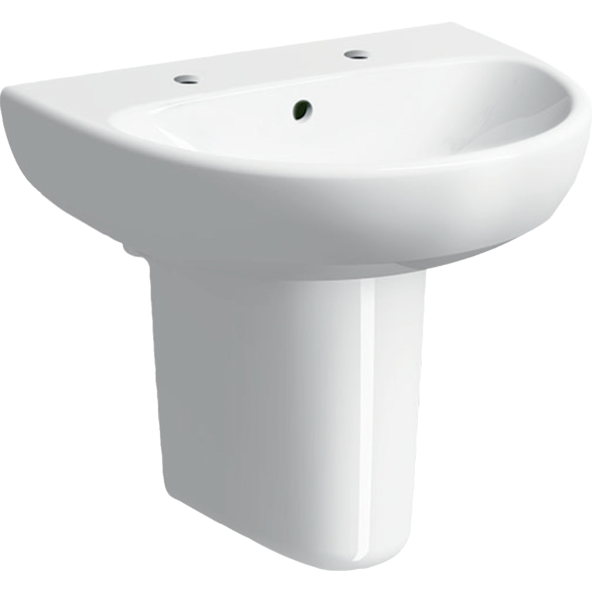 Geberit Selnova handrinse basin: 50x18x41cm, white, Tap hole=left and right, Overflow=visible 501 049 00 6 501.049.00.6