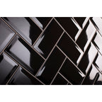 Johnson Tiles Bevel Light Grey Gloss Ceramic Tile 100 x 200mm Pack of 50