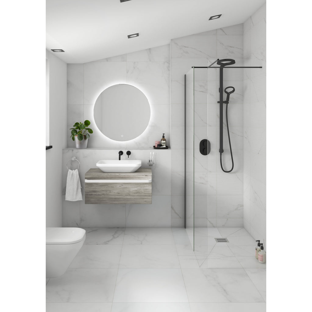 Johnson Tiles Glide White Carrara Polished Porcelain Tile 600 x 600mm Pack of 3