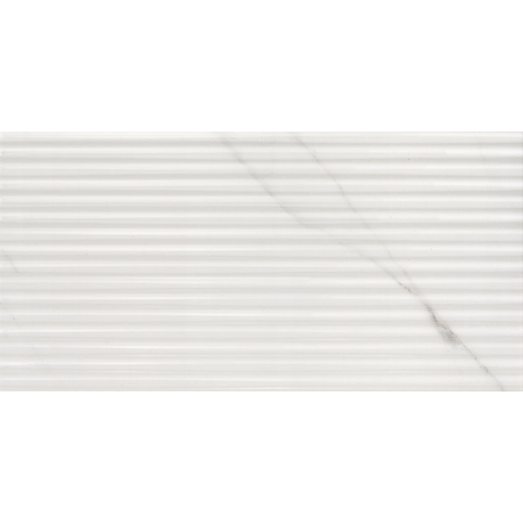 Johnson Tiles Glide White Carrara Linear Matt Ceramic Tile 300 x 600mm Pack of 7