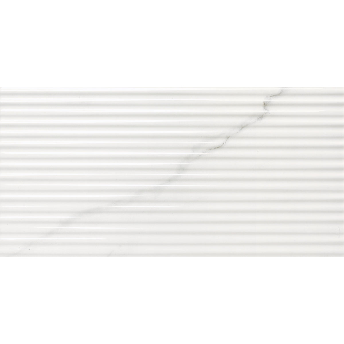 Johnson Tiles Glide White Carrara Linear Gloss Ceramic Tile 300 x 600mm Pack of 7