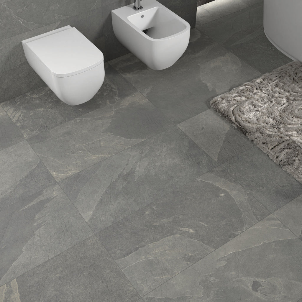 Johnson Tiles Adelaide Stone Black Porcelain Tile 450 x 900mm Pack of 2