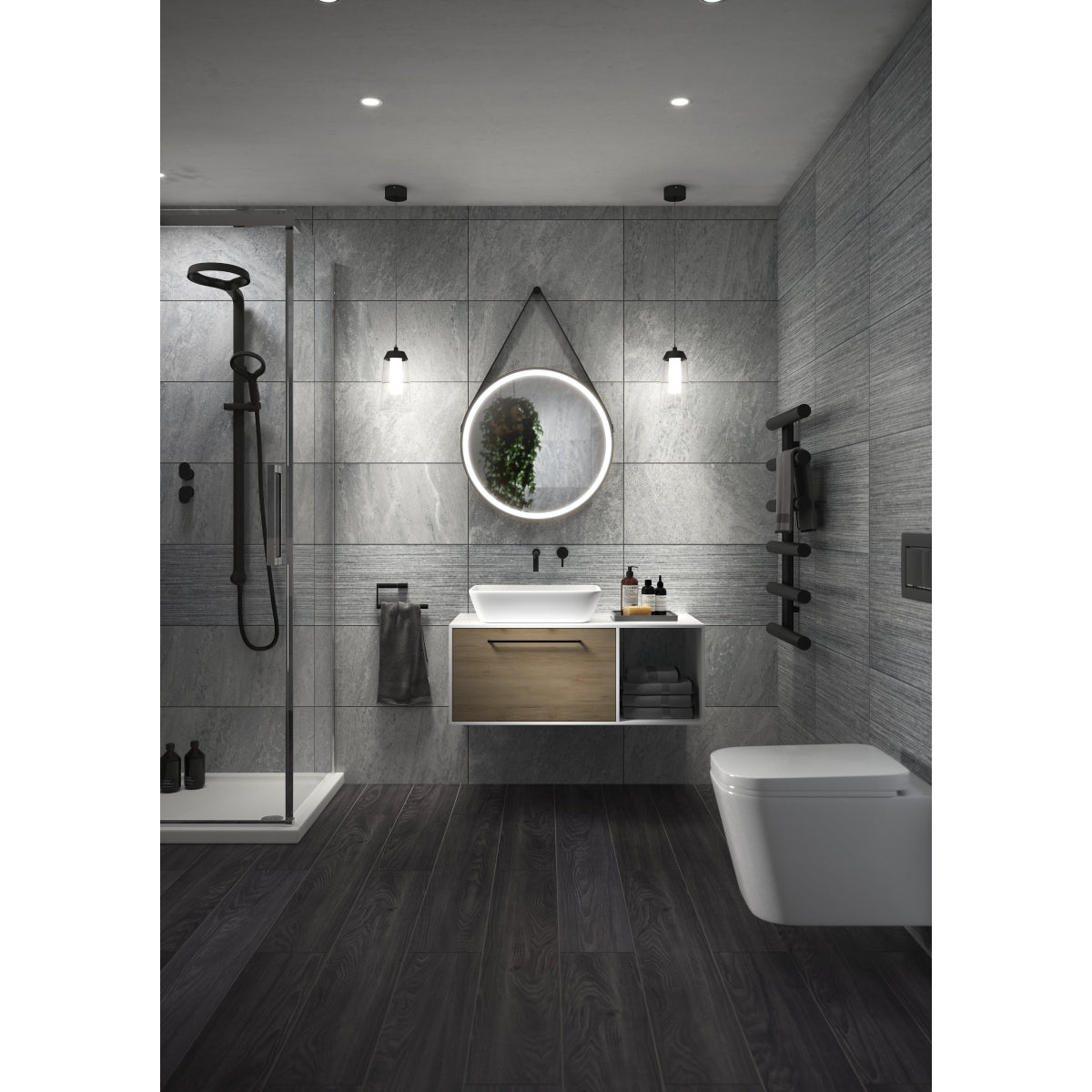 Verona Skyla Grey Matt Porcelain Tile 316 x 608mm Pack of 6