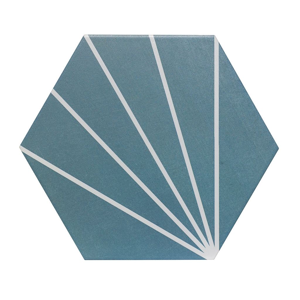 Verona Soleil Porcelain Matt Tile Sea Blue 232 mm x 267 mm Pk/16