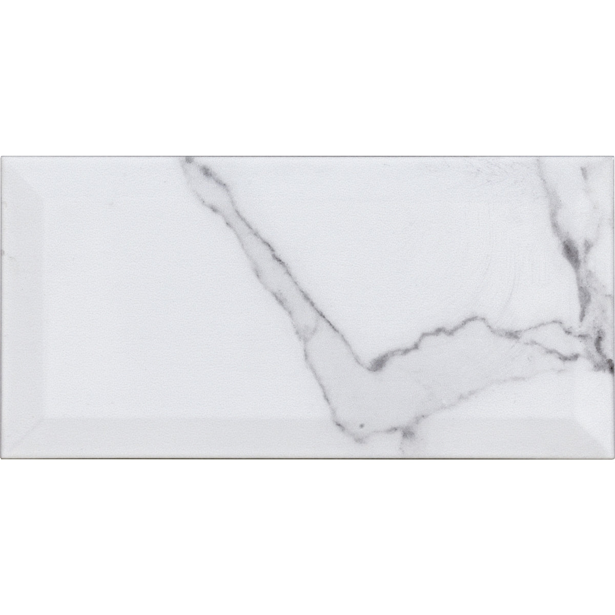 Verona Metro Calacatta Gloss Ceramic Tile 100 x 200mm Pack of 50