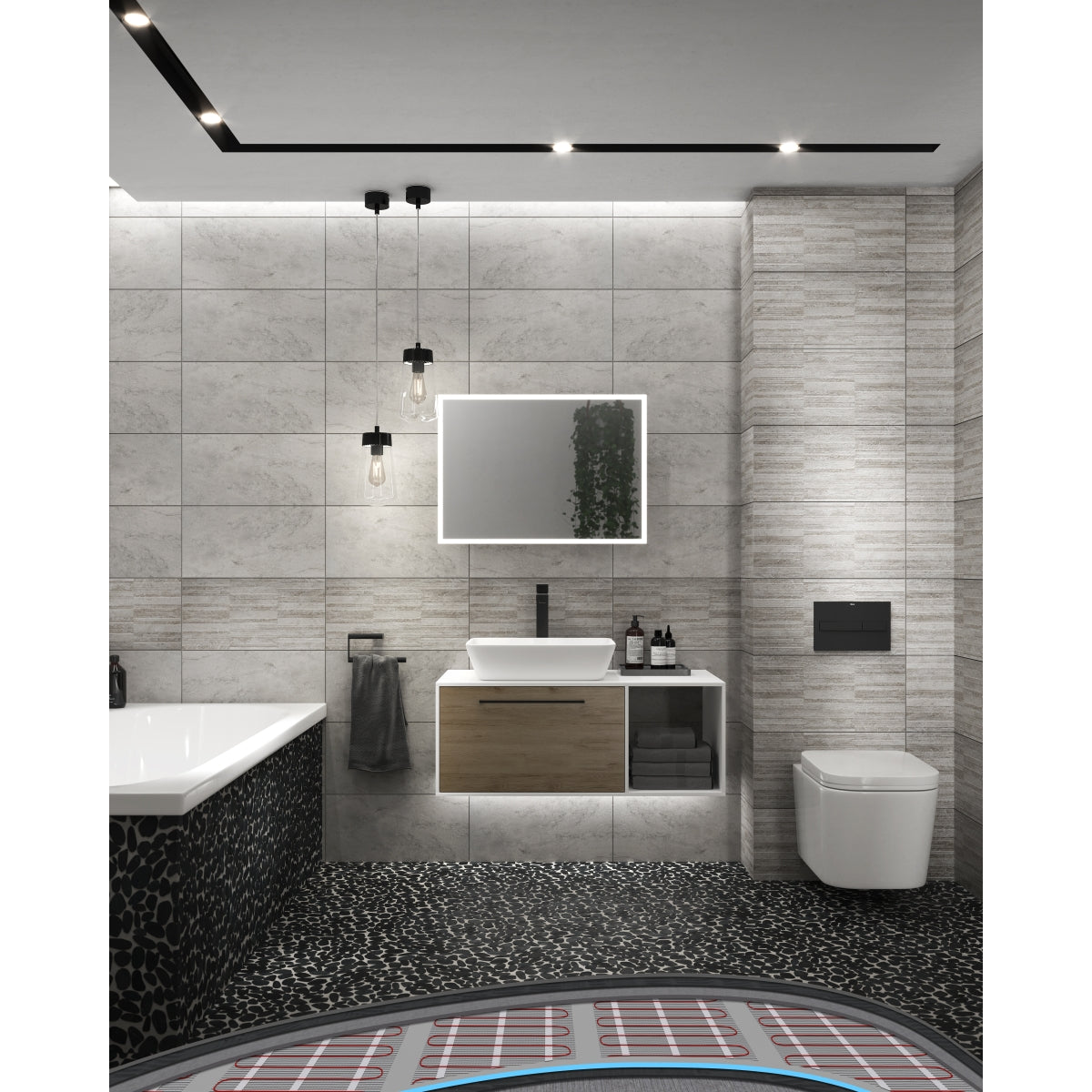 Verona Riverstone White Flat Cut Pebble Mosaic 300 x 300mm Per Sheet