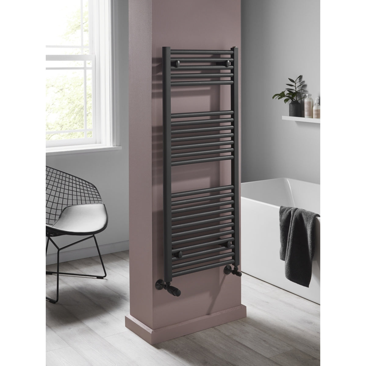 Towelrads Pisa Towel Rail Straight Anthracite 1600mm x 400mm