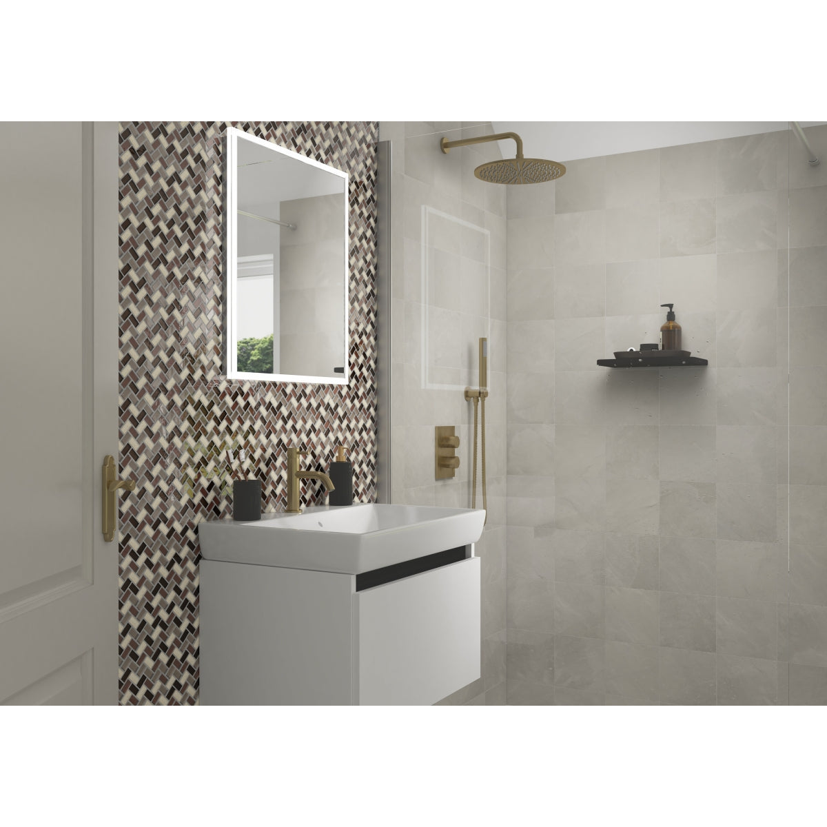 Johnson Tiles Adelaide Stone White Porcelain Tile 200 x 200mm Pack of 25