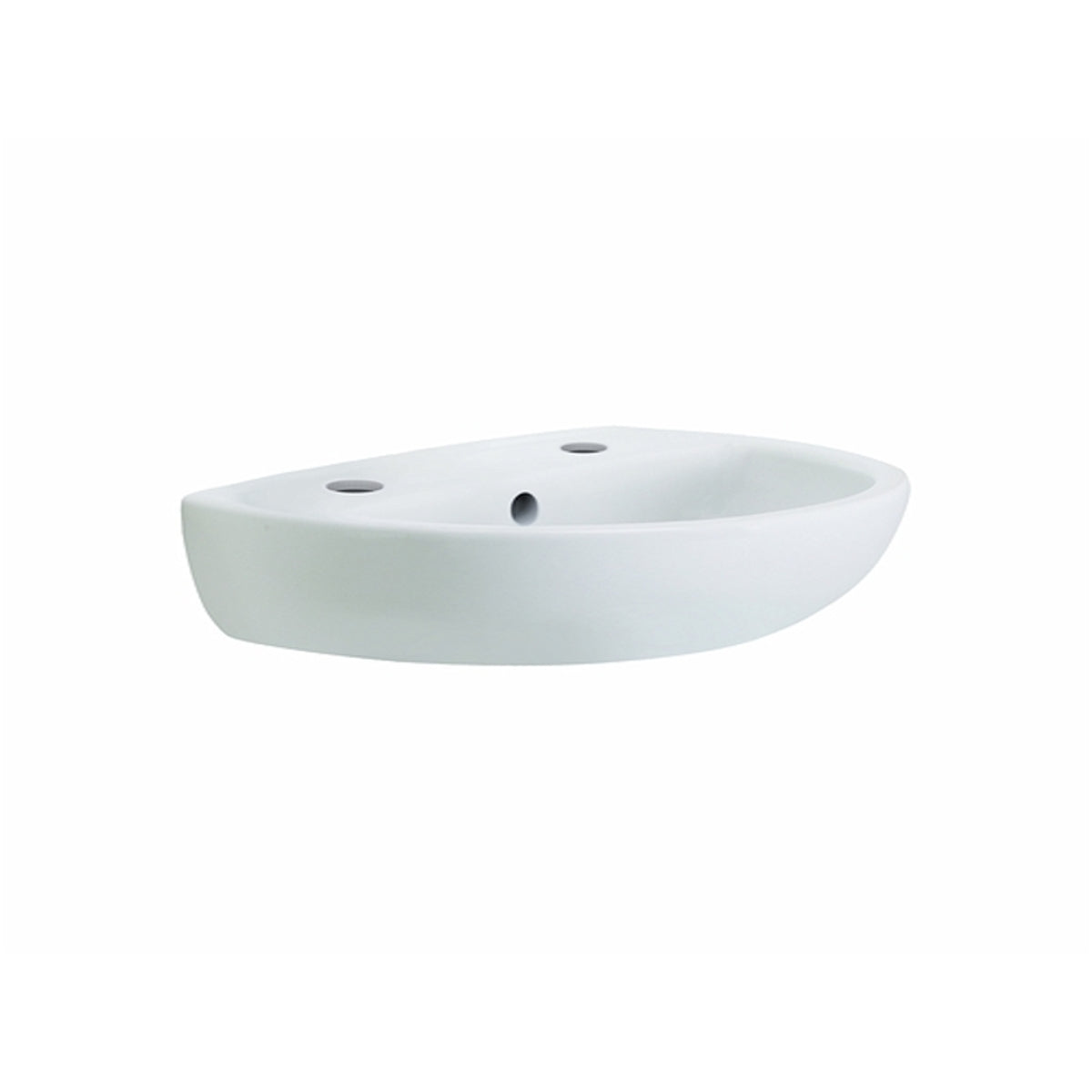 Twyford Option 400mm 2 Taphole Handrinse Basin White