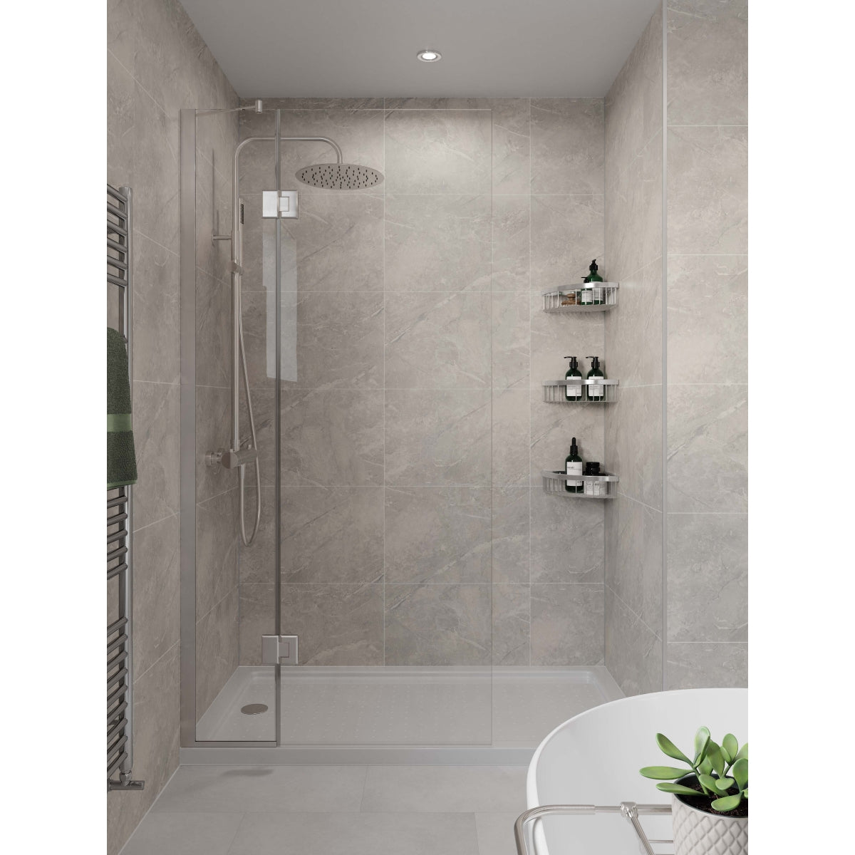 Multipanel Tile Effect Wall Panel 2400 x 598mm Valmasino Marble