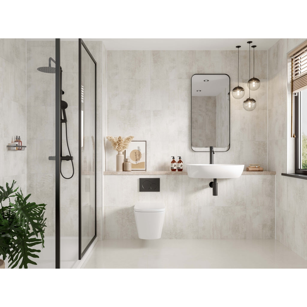 Multipanel Tile Effect Wall Panel 2400 x 598mm White Gypsum