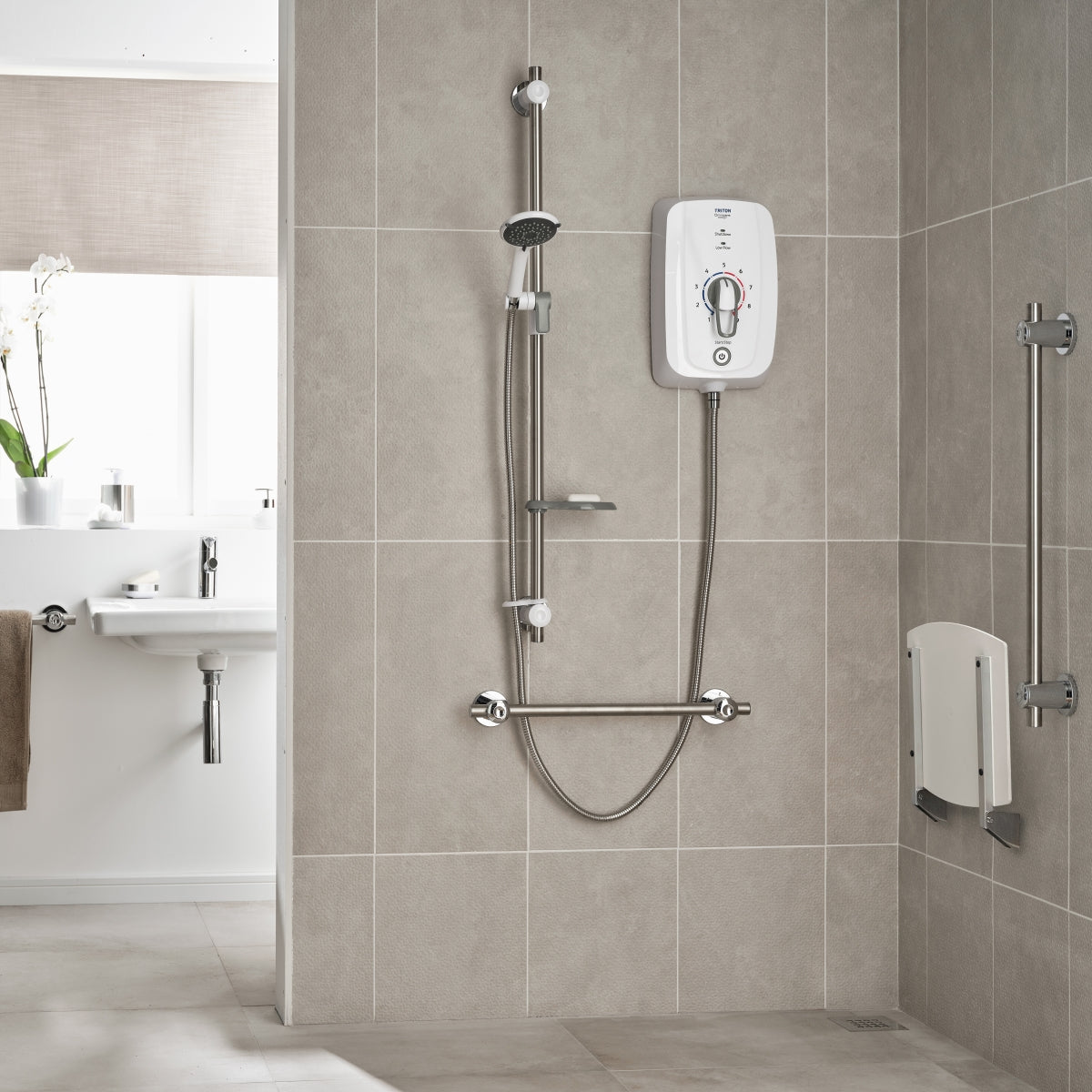 Triton Omnicare Design Thermostatic 8.5kW Electric Shower with Grab Kit