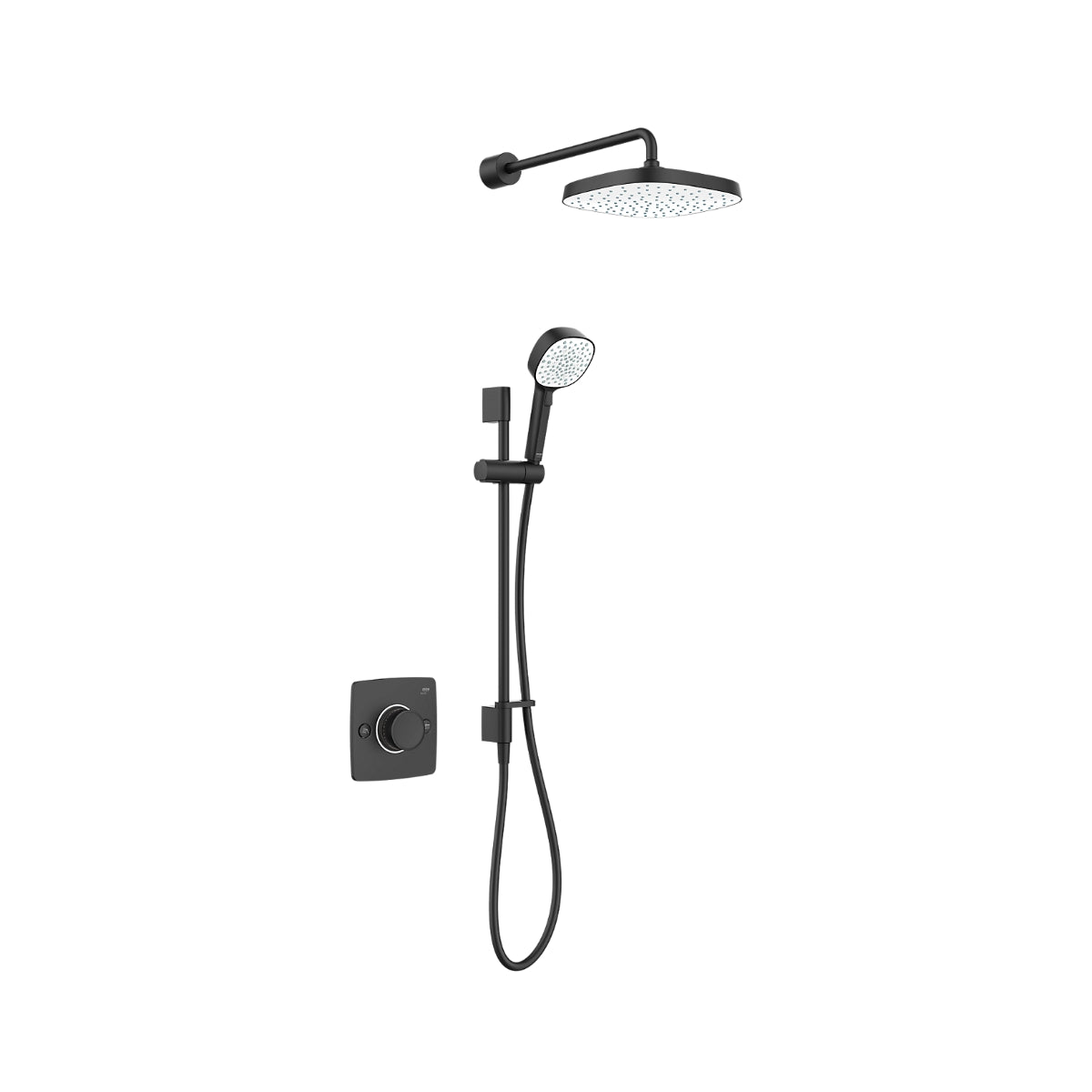 Mira Evoco Dual Outlet Thermostatic Mixer Shower with Hydroglo Matt Black 1.1967.003