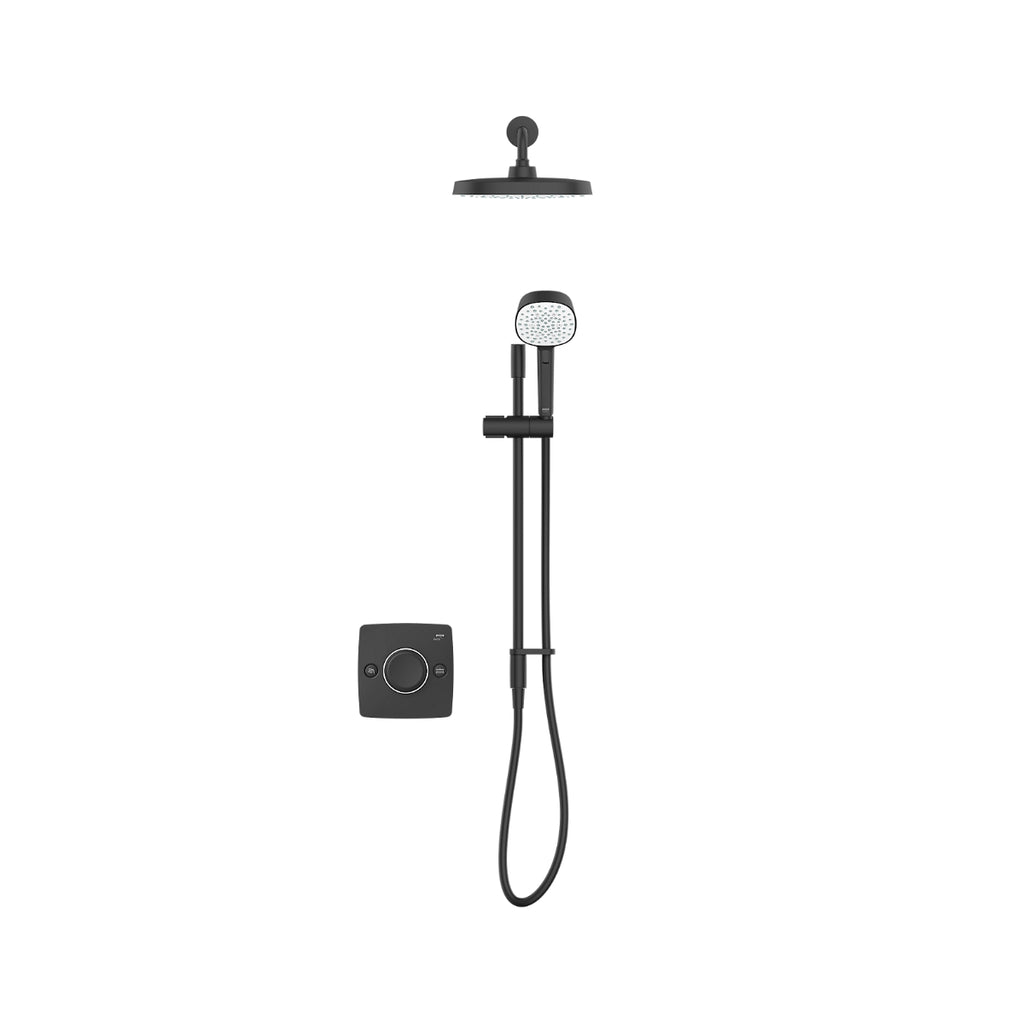 Mira Evoco Dual Outlet Thermostatic Mixer Shower with Hydroglo Matt Black 1.1967.003