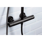 Bristan Buzz Dual Outlet Thermostatic Bar Shower Mixer Shower Black BUZ SHXDIVCTFF BLK..