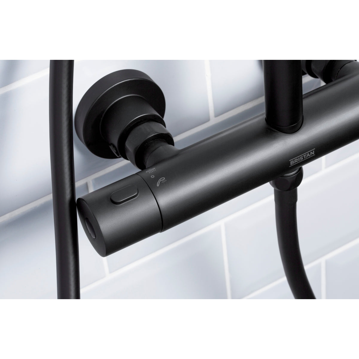 Bristan Buzz Dual Outlet Thermostatic Bar Shower Mixer Shower Black BUZ SHXDIVCTFF BLK..