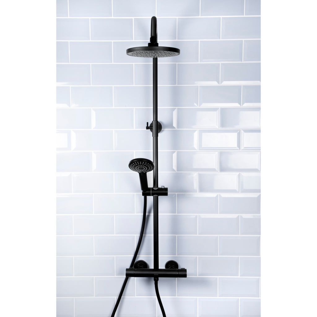 Bristan Buzz Dual Outlet Thermostatic Bar Shower Mixer Shower Black BUZ SHXDIVCTFF BLK..