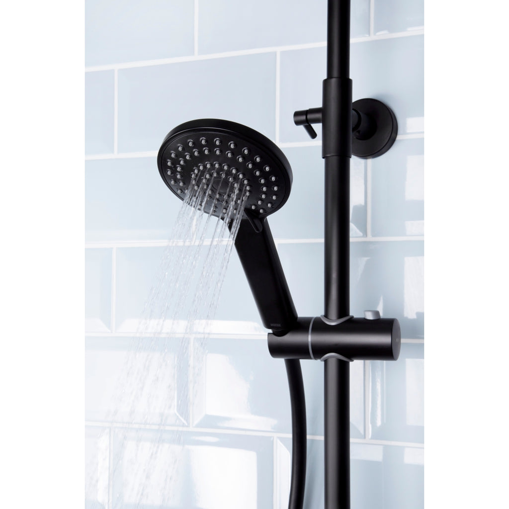 Bristan Buzz Dual Outlet Thermostatic Bar Shower Mixer Shower Black BUZ SHXDIVCTFF BLK..