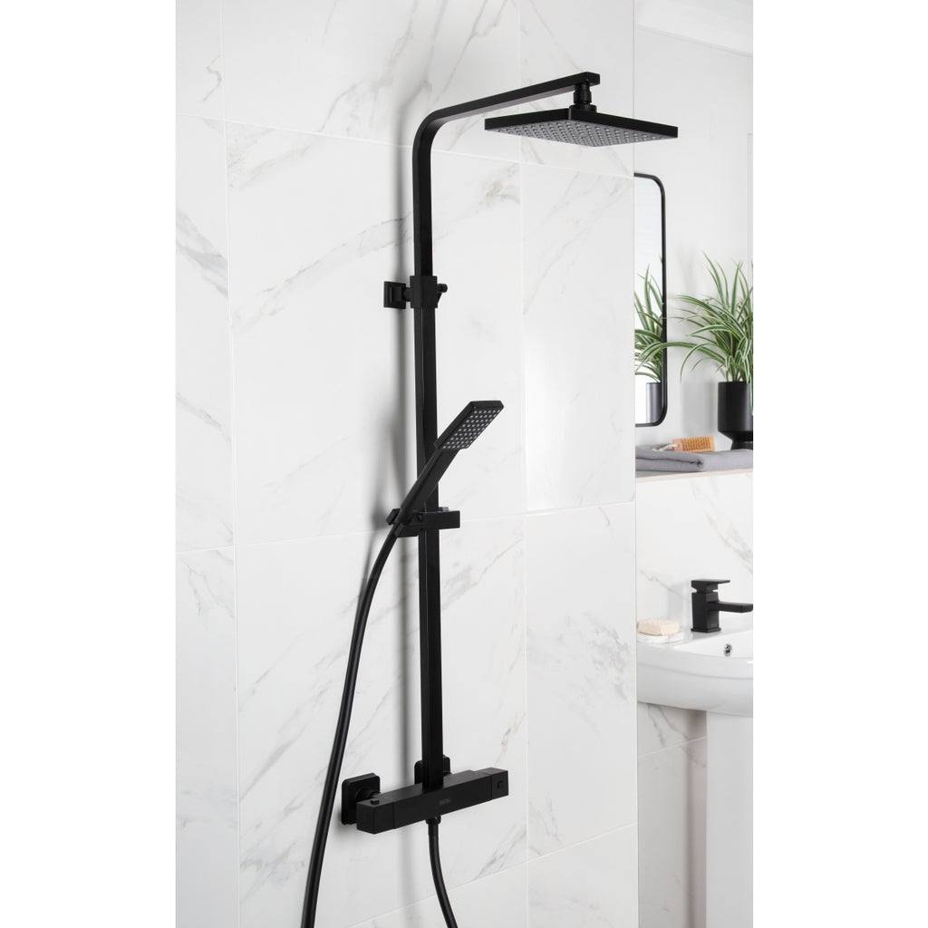 Bristan Craze Dual Outlet Thermostatic Bar Shower Mixer Black CRZ SHXDIVCTFF BLK.