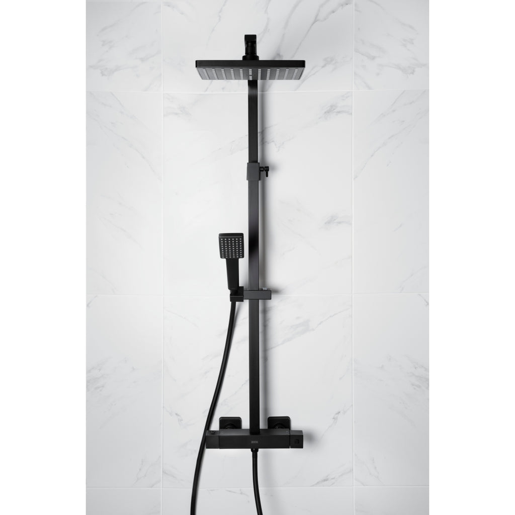 Bristan Craze Dual Outlet Thermostatic Bar Shower Mixer Black CRZ SHXDIVCTFF BLK.