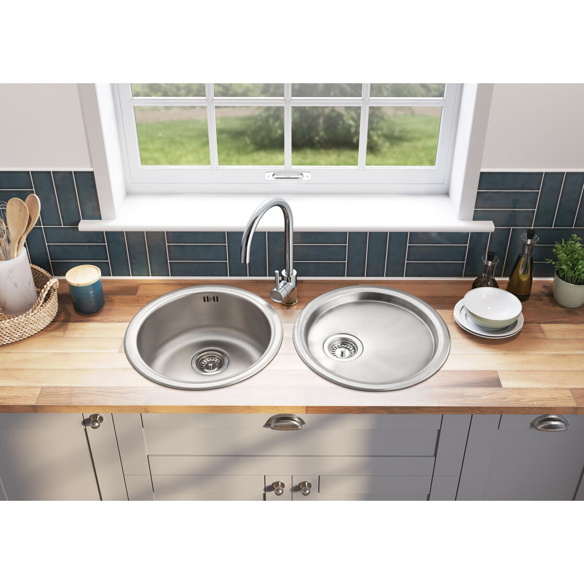 Leisure ROUND DRAINER 450 S/S SATIN