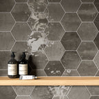 Verona Hope Ash Hexagon Gloss Ceramic Wall 150 x 173mm PK/44