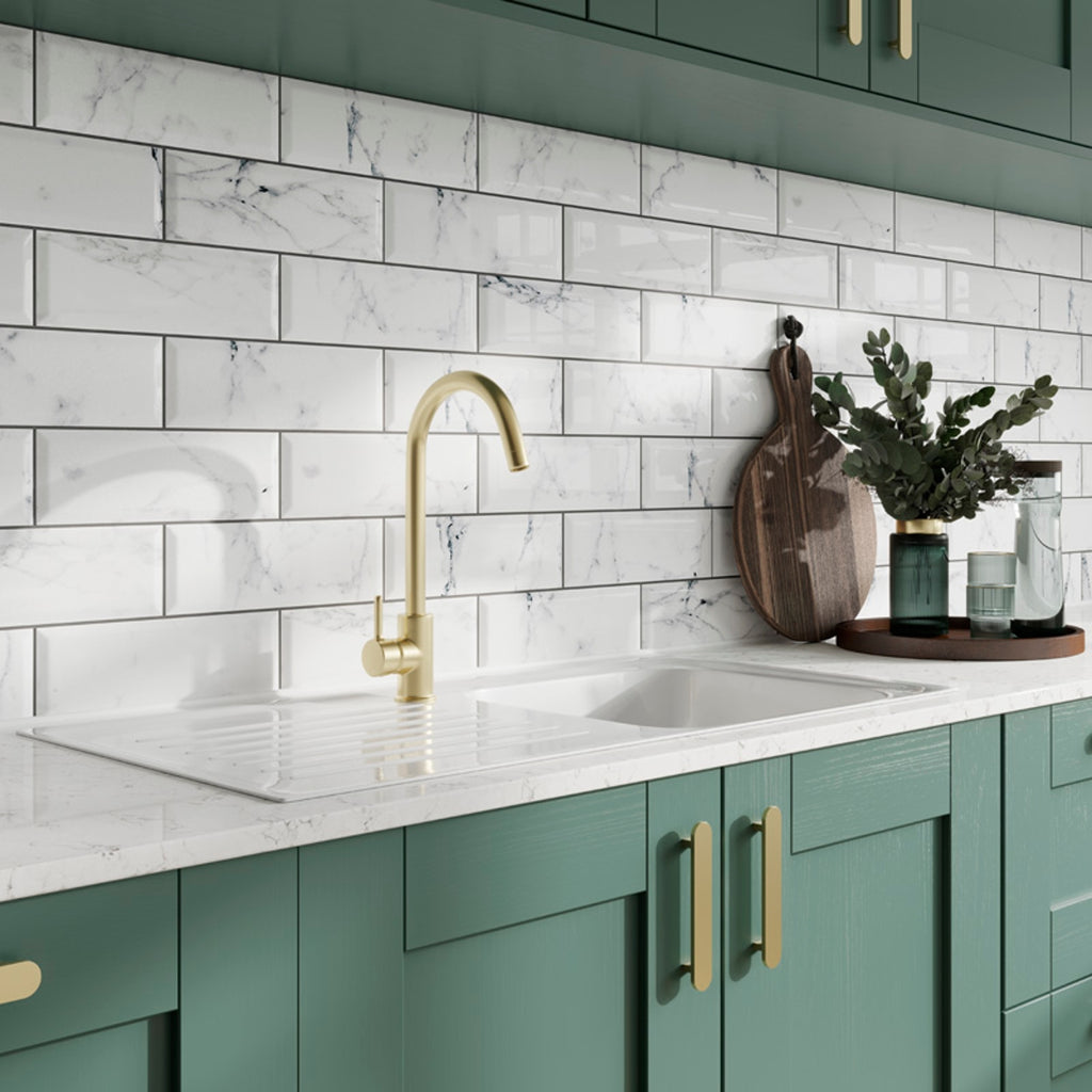 Verona Metro Calacatta Gris Ceramic Wall Tile 100 x 300mm PK/34