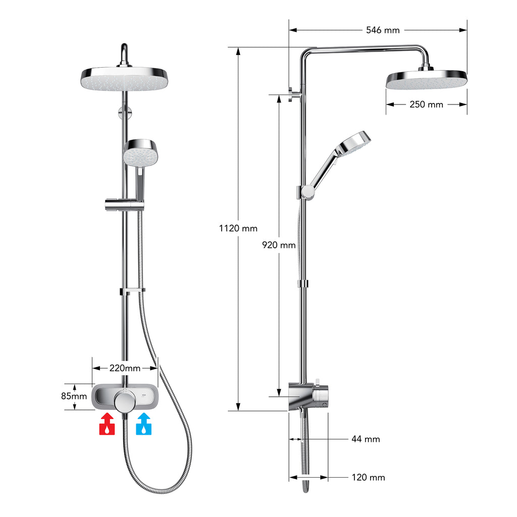 Mira Form Dual Outlet Shower