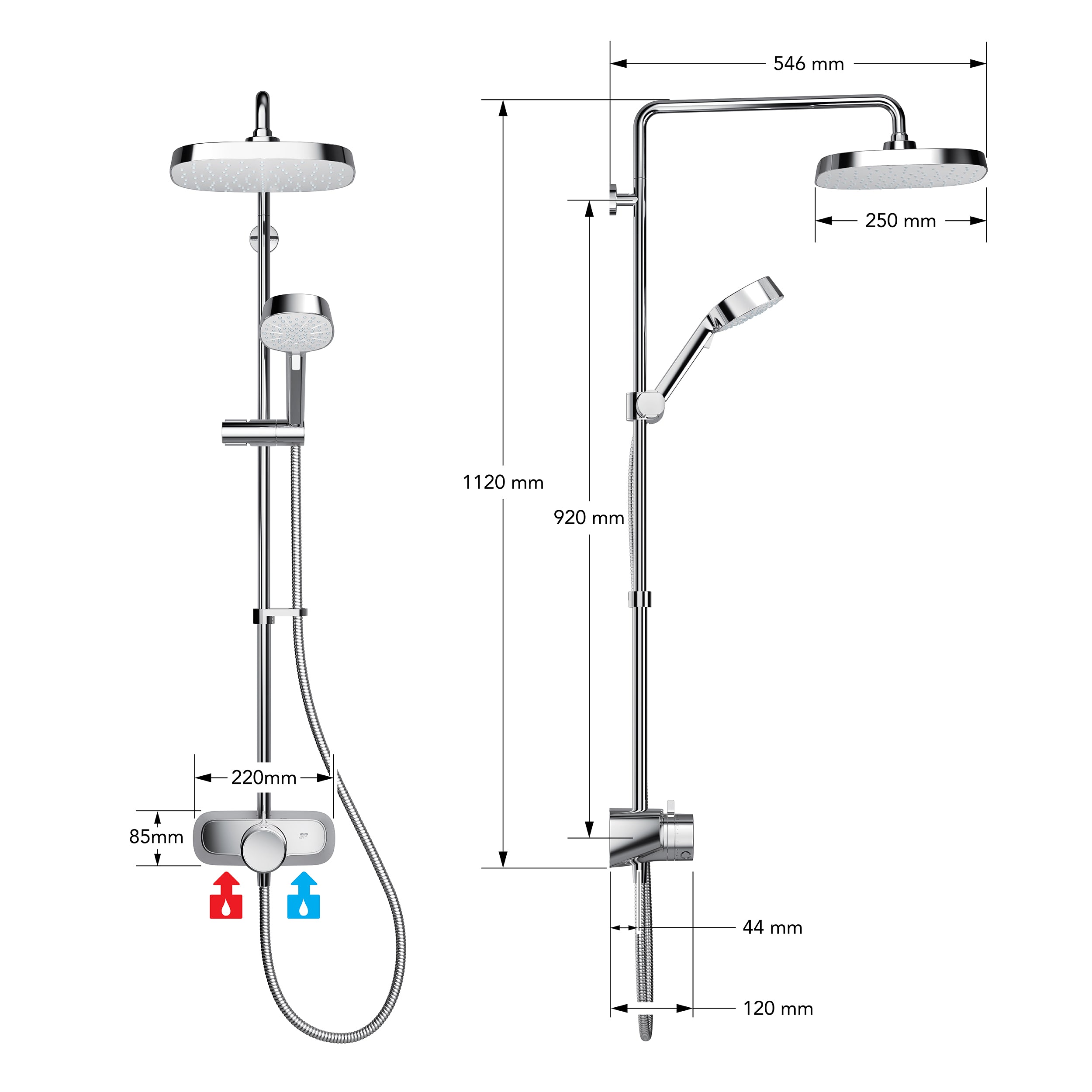 Mira Form Dual Outlet Shower